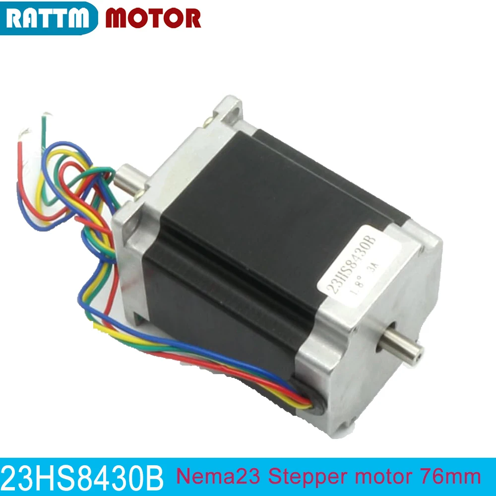 23HS8430B Nema23 Stepper motor Dual shaft 76mm 3.0A  270Oz-in 4 Wire CNC Router Milling Machine