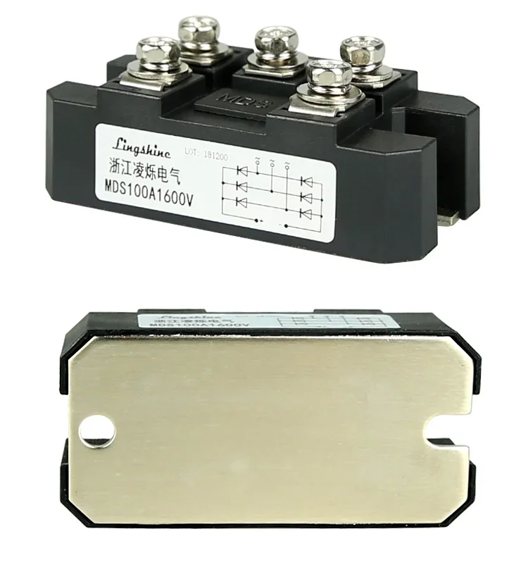 Three-Phase Rectifier Bridge Module100A MDS100A1600V MDS100-16 Silicon 3 Phase Diode Metal Case Bridge
