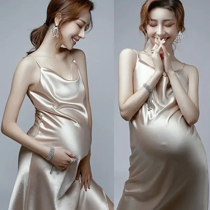 Pregnancy Dress Maternity Gown Side Opening Sexy Clothes of Women Pregnant Photography Dress Maternity Dresses for Photo Shoot