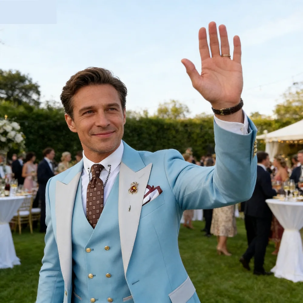 

3 Piece Burgundy Men's Tuxedo Business Formal Slim Fit Wedding Casual Groomsmen Classic Banquet Home Party Suit Set