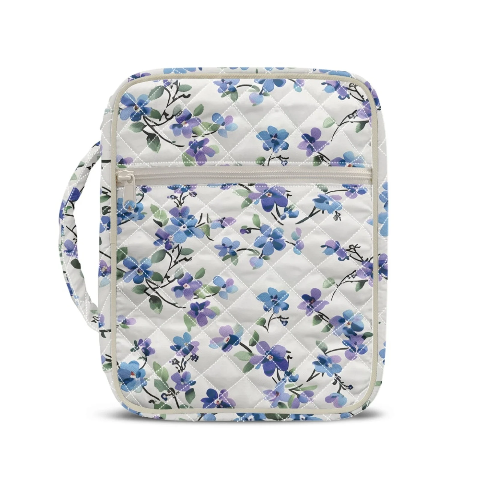 Coloranimal Blue Purple Floral New Design Bible Cover Bag for Women Portable Bible Cover Case