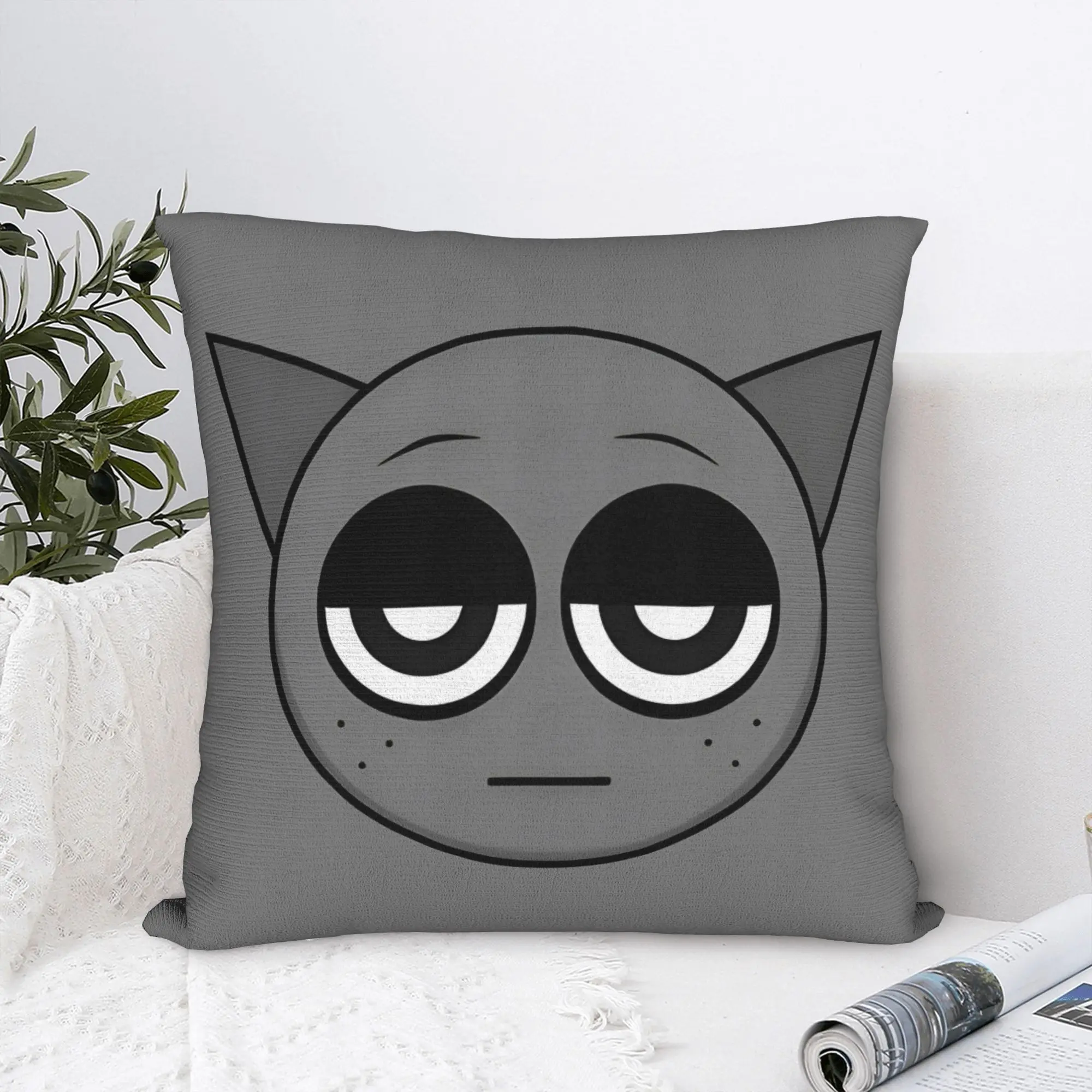 Sprunki Gray Head Square Pillowcases Polyester Bed Car Beats Game Cushion Case Creative Home Decoration Pillow Cover 45*45