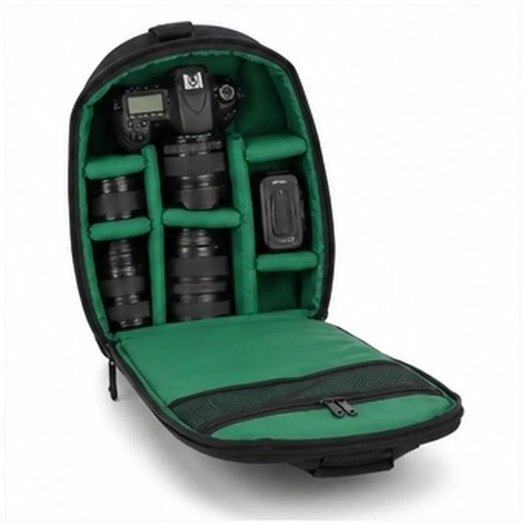 Water-Resistant Camera Backpack Nylon Dslr Bag Shockproof Breathable Waterproof Dual Zipper Rain Cover Adjustable Dividers