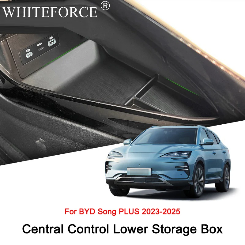 

For BYD Song PLUS 2023-2025 Center Console Lower Layer Storage Box TPE Central Armrest Box Storage Organizer Tray Modification