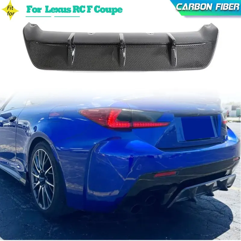 Carbon Fiber Car Rear Bumper Diffuser Lip Spoiler For Lexus RC F Base Coupe 2-Door 2015-2018 Racing Rear Diffuser Apron Guard