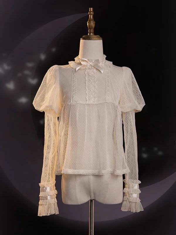 ชุดเดรสวินเทจยาวประดับลูกไม้ ผ้าโพลีเอสเตอร์ 100% สำหรับใส่เป็นชุดชั้นในสไตล์โลลิต้า หรือชุดตาข่ายอเนกประสงค์สำหรับวันฮาโลวีน