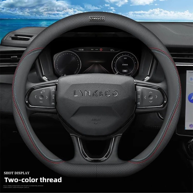 

Leather Car Steering Wheel Cover for Lynk Co 01 09 03 Plus 05 Accessories