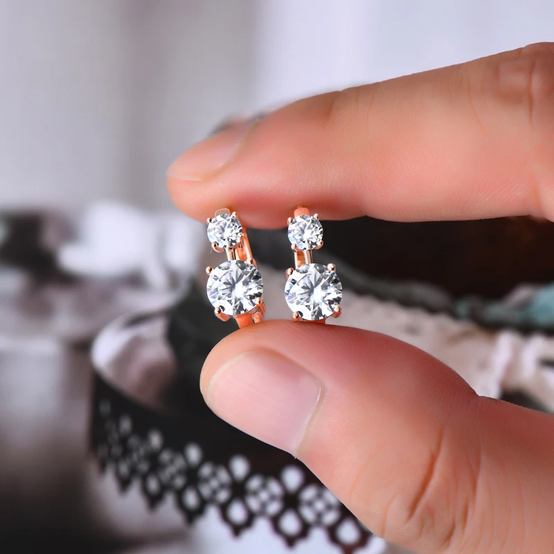 Gazing Jewelry925 Sterling Silver, GRA Certified, D-color Moissanite, Hoop Earrings, Ladies' Pierced Earrings, Mini Hoop Style,