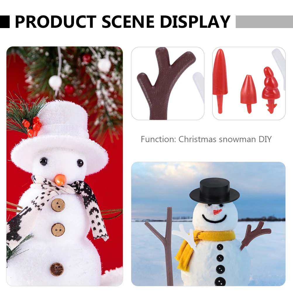 

302 Pcs Christmas Snowman Garland Handmade Accessories Winter DIY Magician Hats Outdoor Decoration