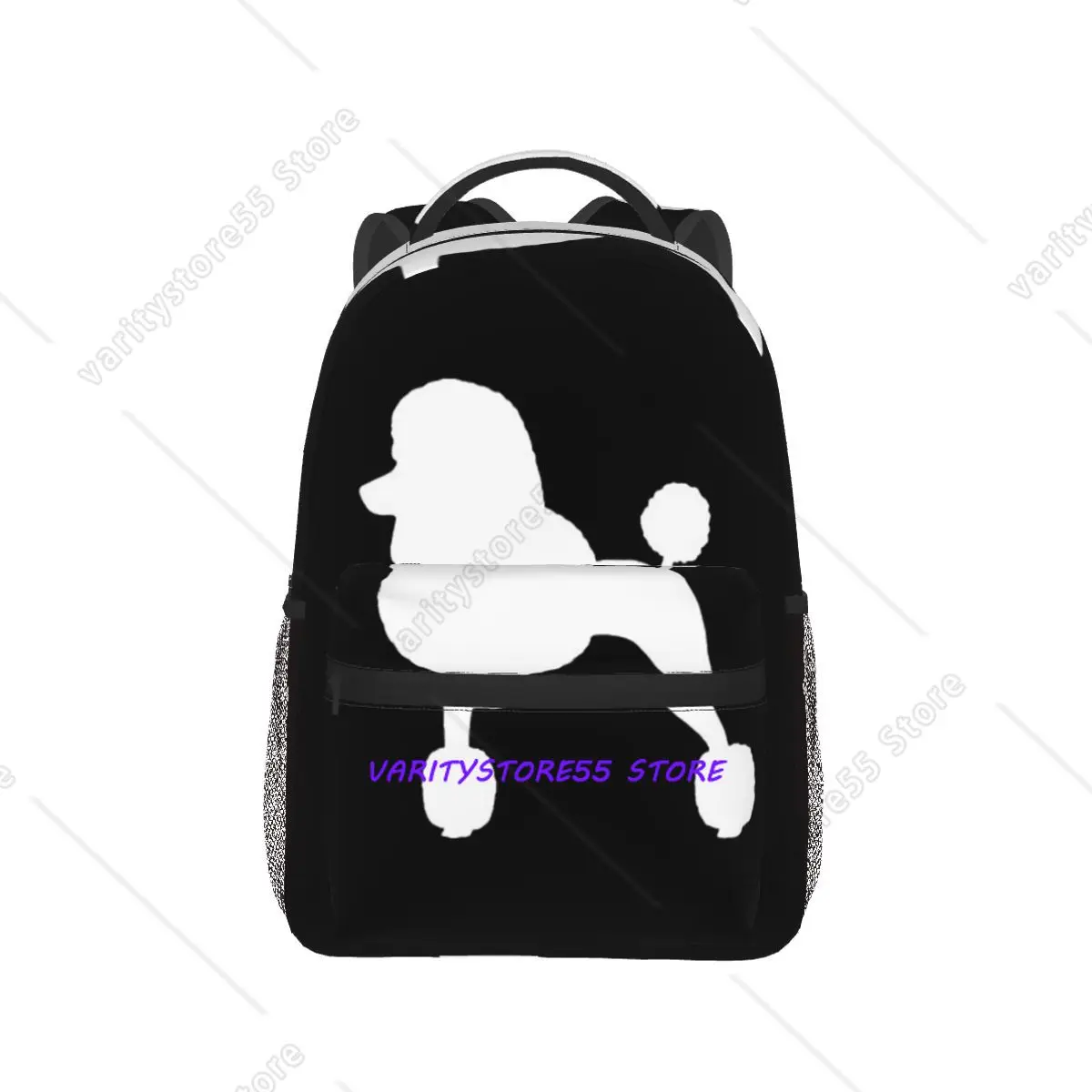 Standard Poodle Silhouette With Fancy Haircut Backpack Hot Sale Daypack Children BookBag School Bag Shoulder Bags for Men Women