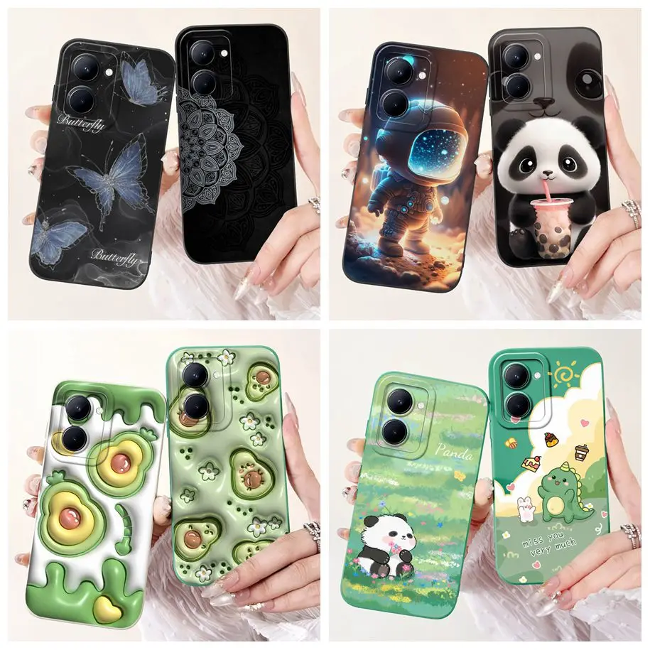 For Realme 10 Case Cute Cartoon Camera Lens Square Silicon Phone Cases Protective Coque For Realme 10 Pro Realme10 Pro+ 5G Funda