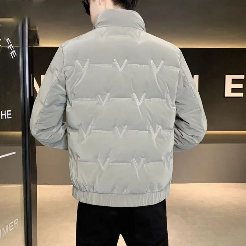 Luxury Winter Down Jackets Men Jacket Warm Canada Short Down Coat Long Sleeve Tops Stand-up Collar Windproof Outerwear Solid