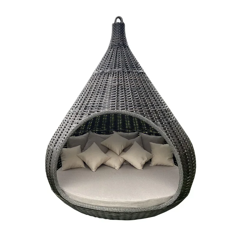 Outdoor furniture PE rattan sofa seaside bed resort scenic spot hotel Internet celebrity bird's nest photo props hanging chair