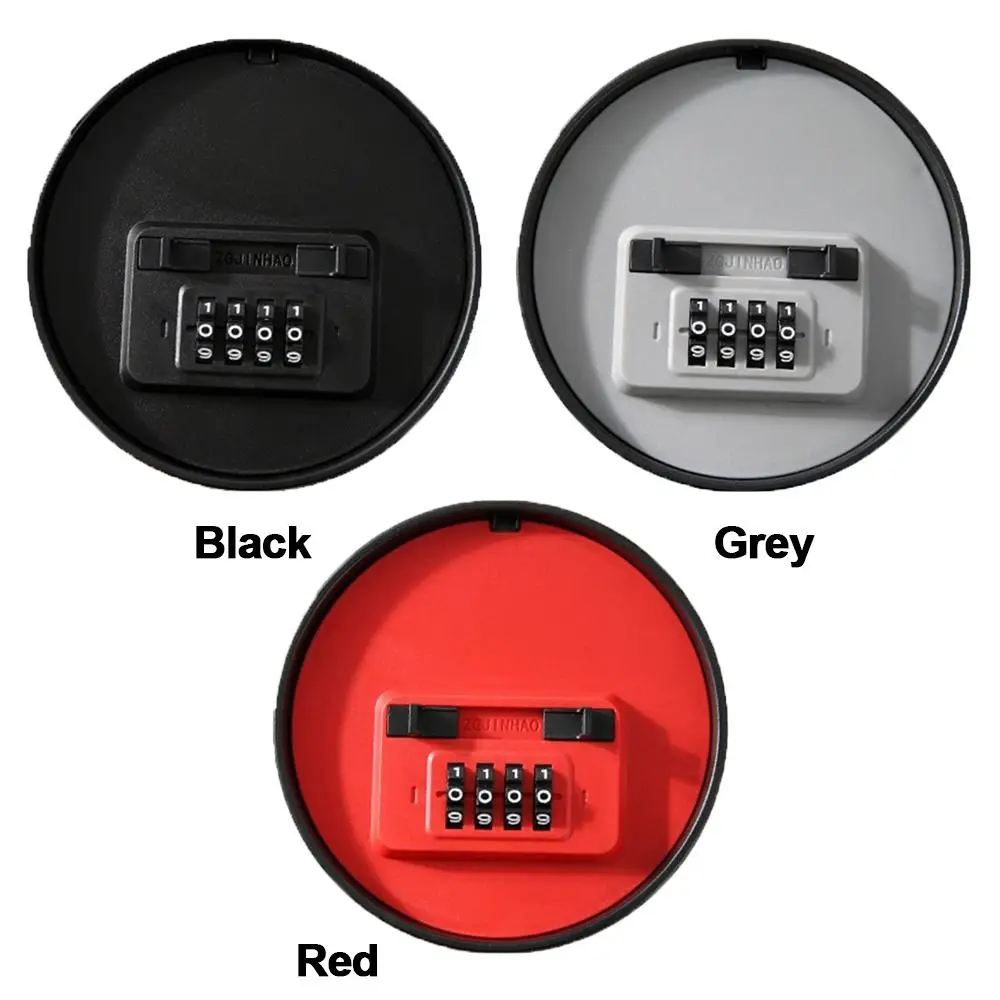 Useful Round Shape Password Box Wall Mount Hidden Security Code Lock Resettable Code Key Storage Case Home Security