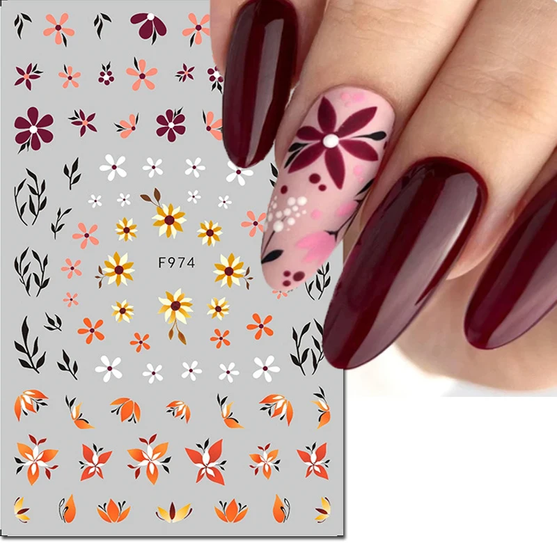 Adesivi per Nail Art 3d Dry Little Petals Florals Nuance Flowers cursori adesivi decalcomanie per decorazioni per unghie Manicure