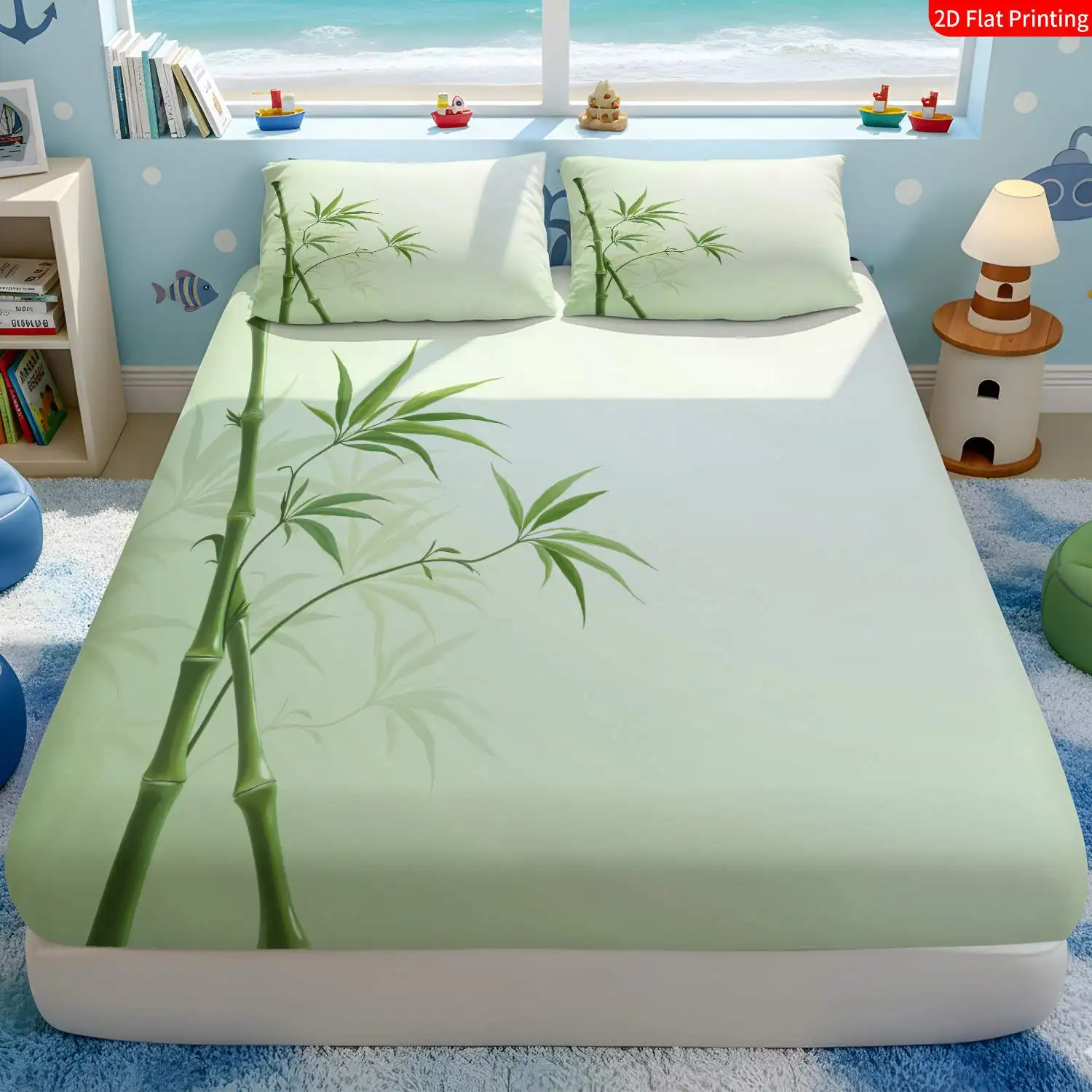 3-Piece Mattress Protector Set, 2D Flat Printed Fitted Sheet, Printed Fitted Sheet Set, Minimalist Bedding, Home Bedroom Decor, Holiday-Themed Fitted Sheet and Pillowcase, Mattress Protector, Stain-Resistant, Mattress Cover, Suitable for All Seasons, Machine Washable, Easy to Care For, Universal for Home Bedrooms, Essential for Dorms and Rentals, Master Bedroom and Guest Room Decor, Dust-Proof and Stain-Resistant, High Elasticity, Fits Various Sizes