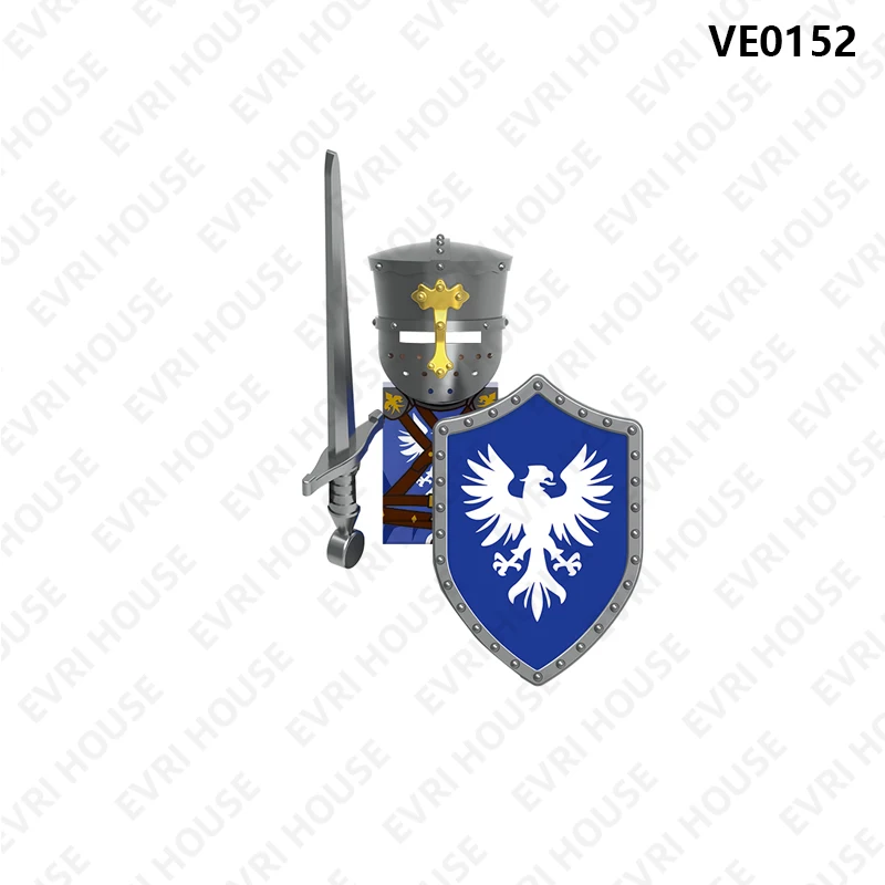 Medieval Knight Mini Building Block Dolls Action Figures Bricks Cothic Knights Assembly Assembly Toys for Children V1007 view 5