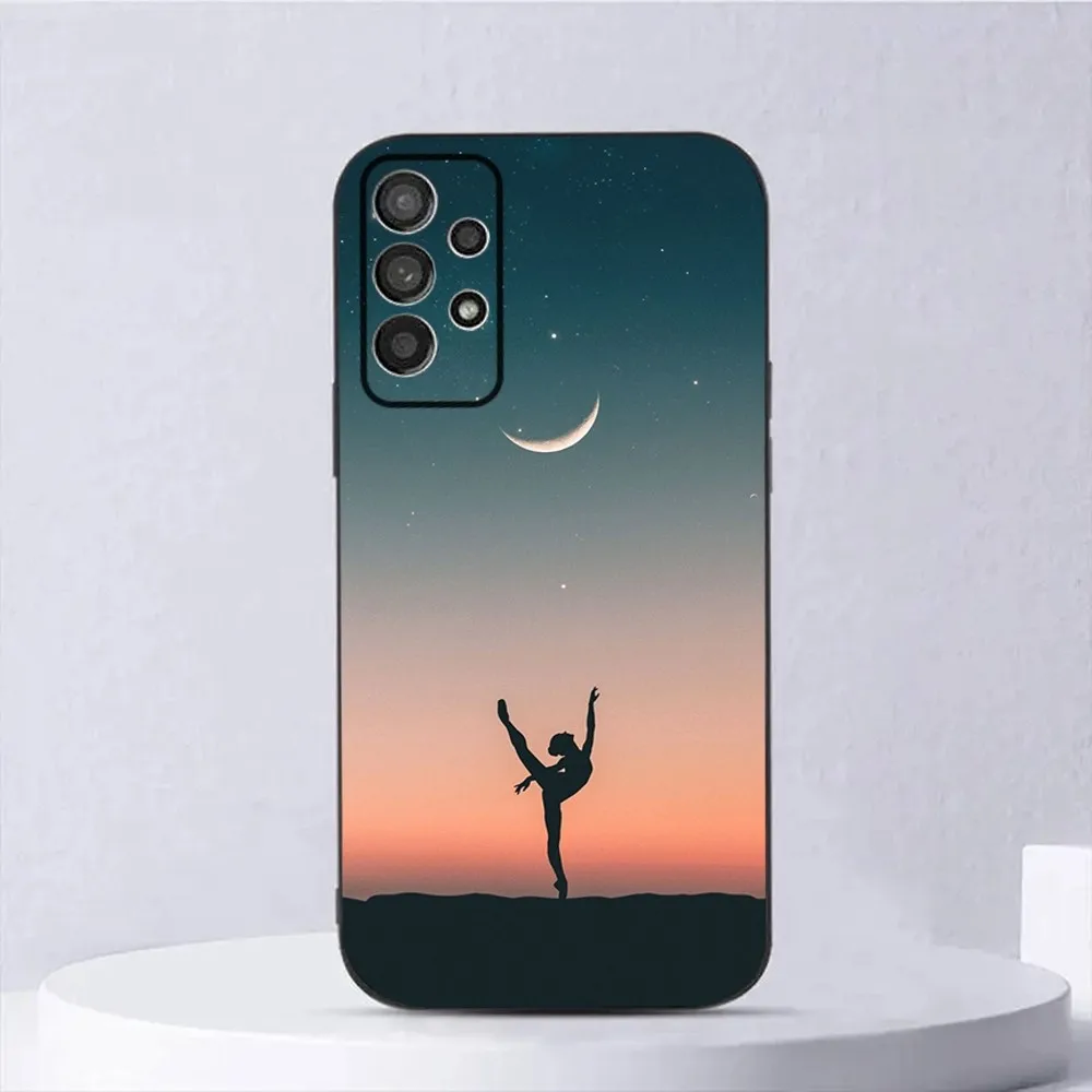 جراب هاتف رياضي من Love Gymnastics ، غلاف أسود ناعم ، Samsung Galaxy A13 ، A21s ، A22 ، A31 ، A32 ، A52 ، A53 ، A71 ، A80 ، A91