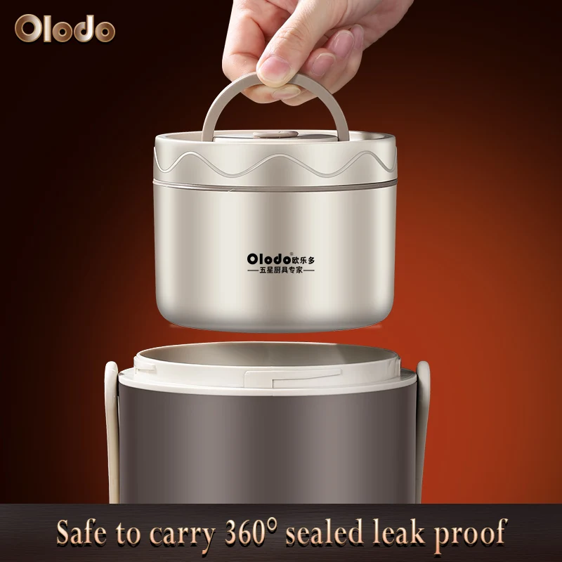 316 stainless steel insulated lunch box Office lunch box three layers of separation 304 student lunch box portable