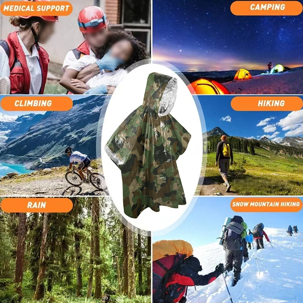 Man Impermeable Zipper Camo Raincoat Motorcycle Rain Multifunctional Outdoor Camo Waterproof Raincoat Men Raincoat Women Awning