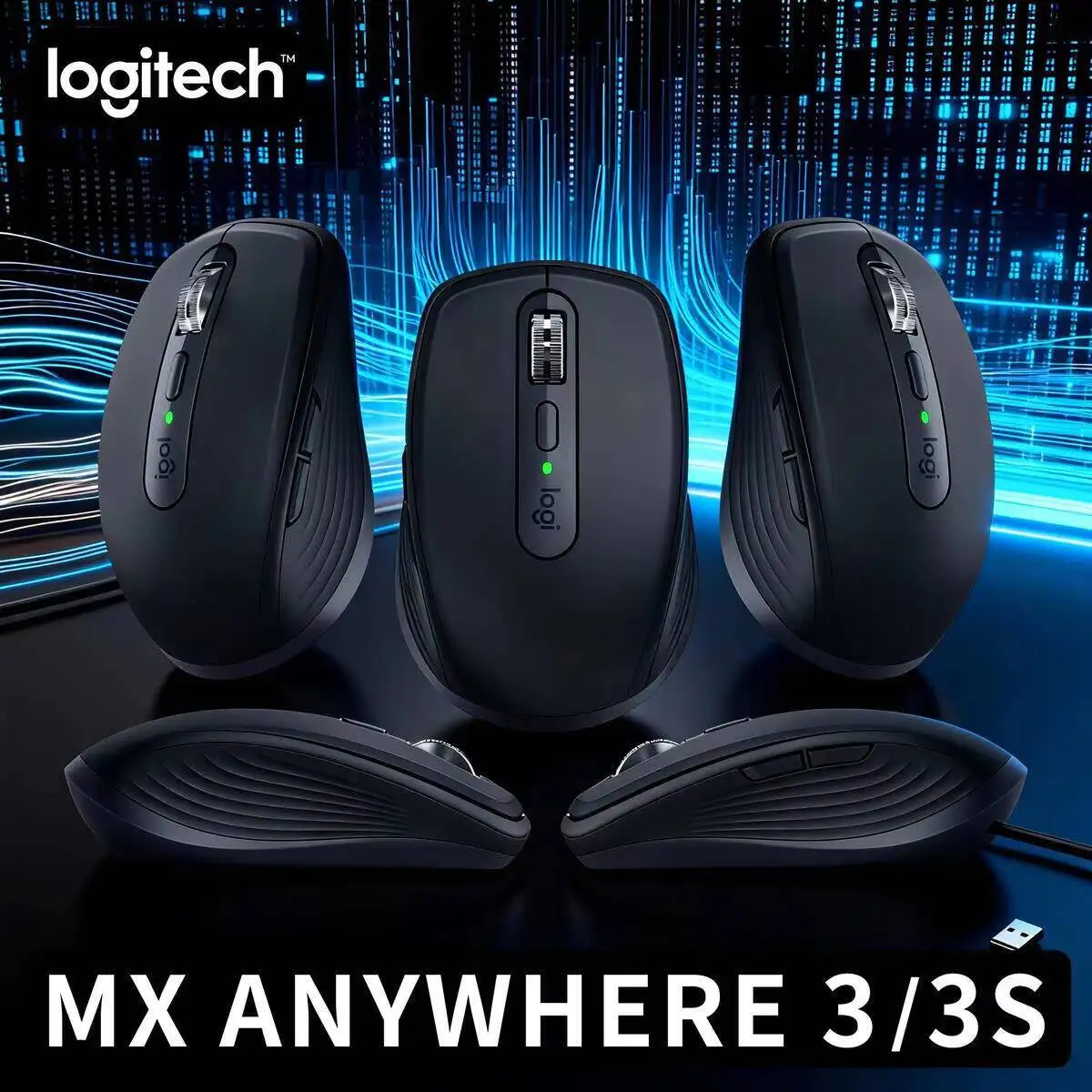 

Компактная мышь Logitech MX Anywhere 3S, эргономичный дизайн, перезаряжаемая, с быстрым прокруткой для портативных ПК Mac