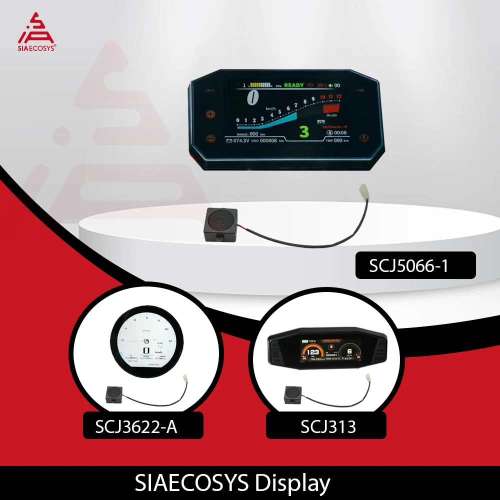 SiAECOSYS Electric Motorcycle Speedometer SCJ5066-1 SCJ313 SCJ3622-A with Adjustable Display And Horn