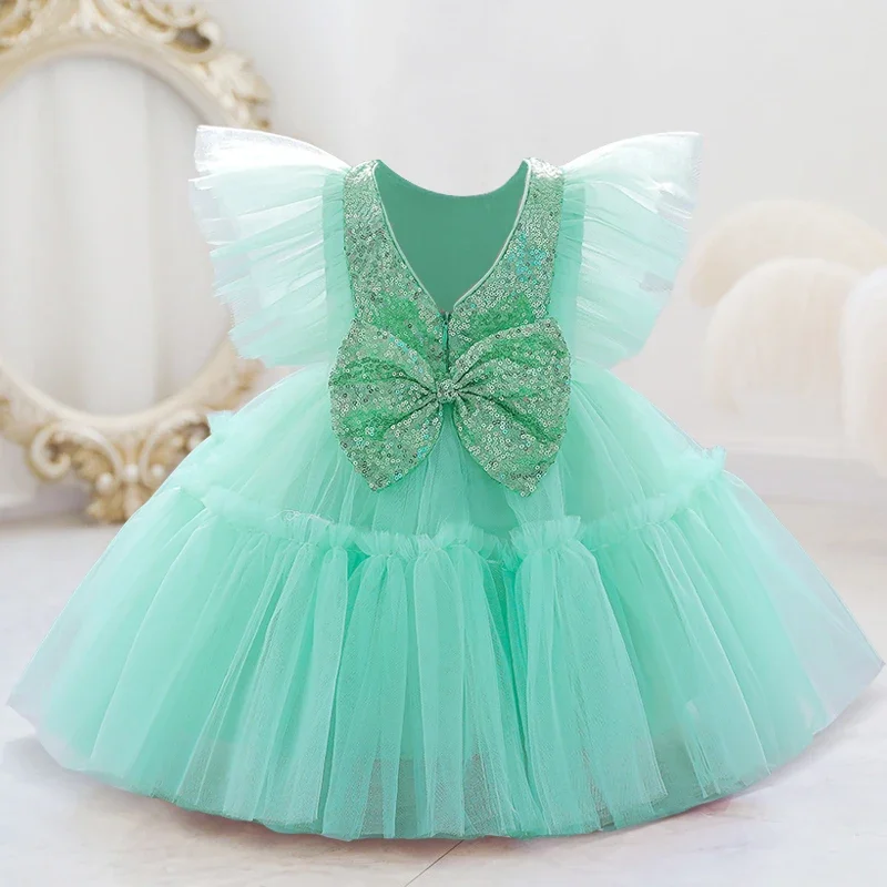 

Toddler 1st Birthday Dress For Baby Girl Clothes Sequin Baptism Princess Tutu Dress Girls Dresses Party Costume 0-5 Year