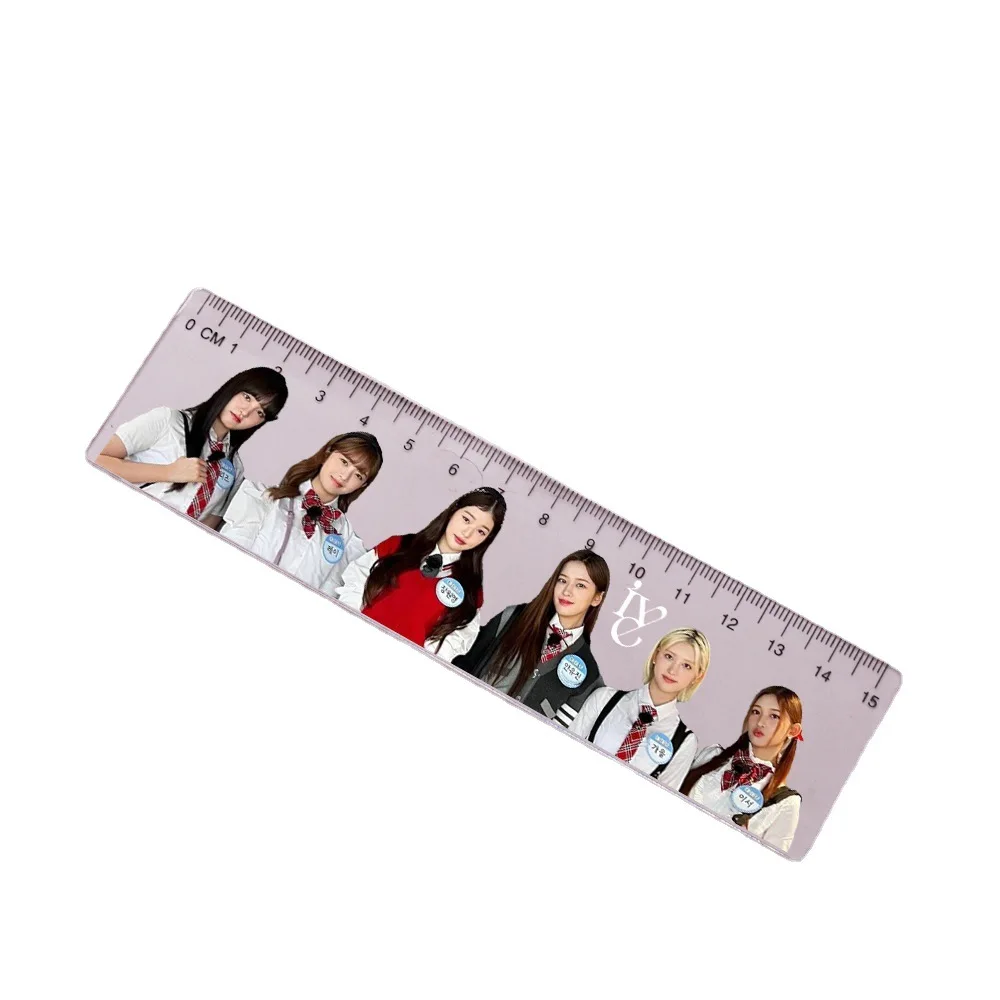 Girl Idol Group Acrylic Ruler Drawing Tools Student Measuring Straight Ruler Office Stationery Yujin Gaeul Wonyoung Fans Gift