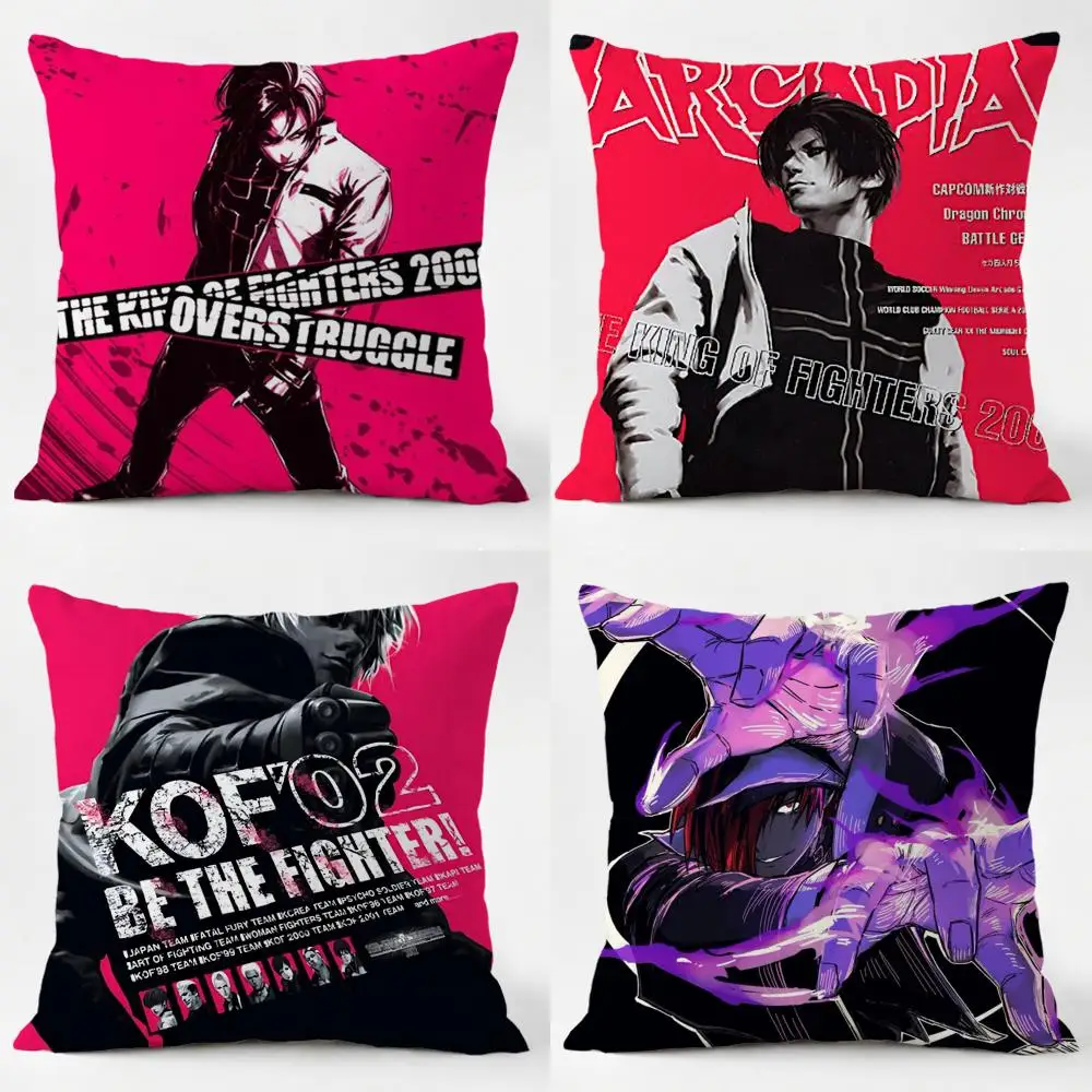 K-KOF The King of F-FighterS Cushion Cover Daily Washable Linen Pillowcase Soft  for Sofa Bed Home Room Decor