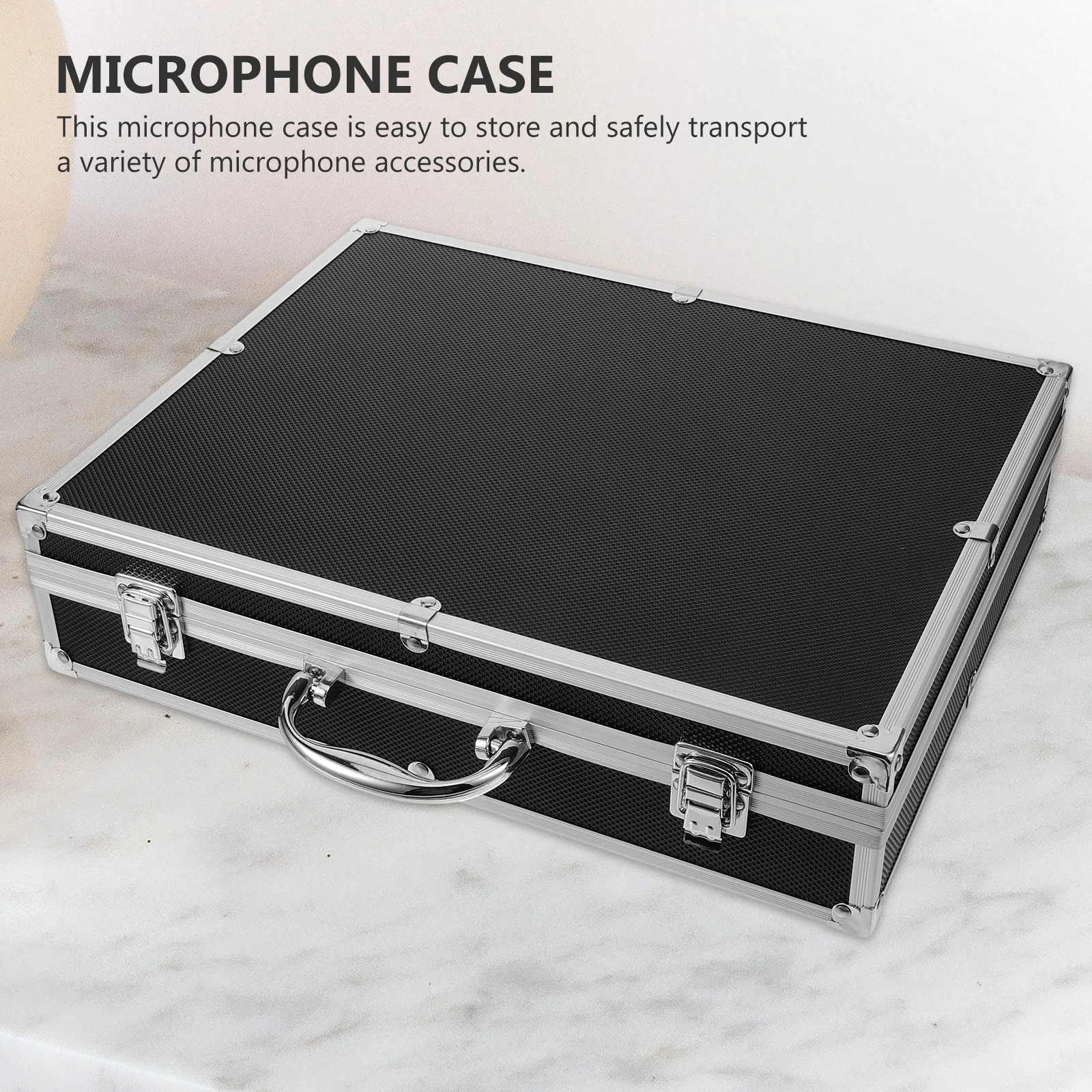 

4pcs Handheld Microphone Protective Case Heavy Duty Dustproof Shockproof Mic Storage Organizer Hard Box For Wireless Mic