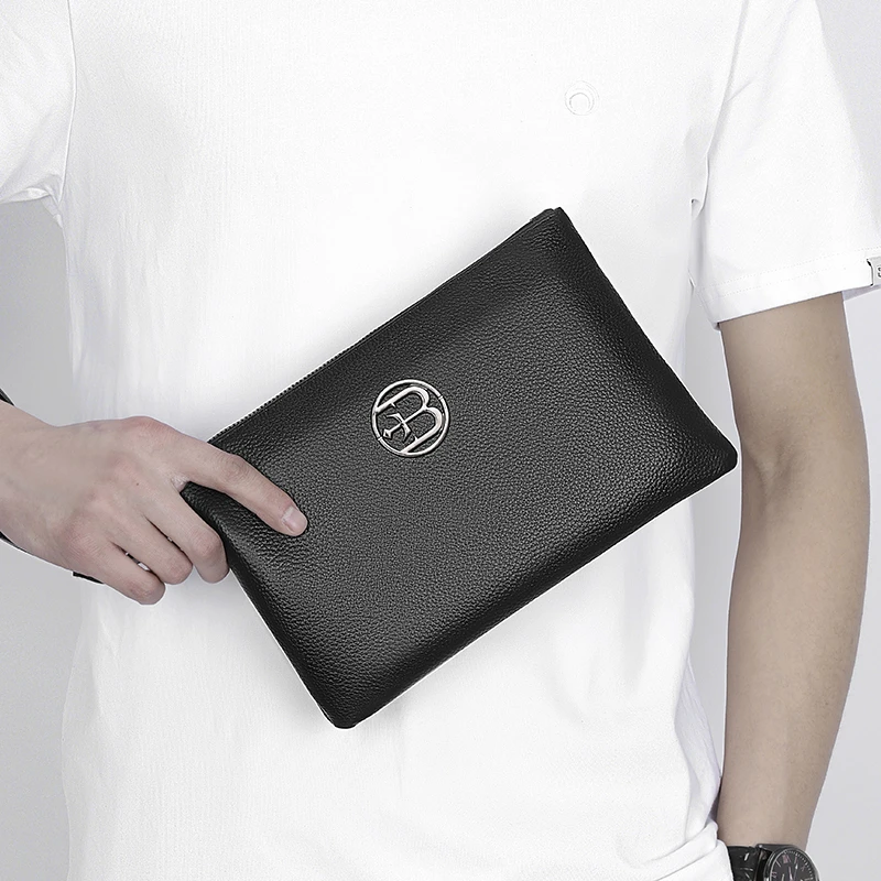 

Новый мужской клатч в деловом стиле, большой кошелек из мягкой искусственной кожи, мужская сумка на запястье, элегантная стильная сумка для отдыха, подарочная сумка