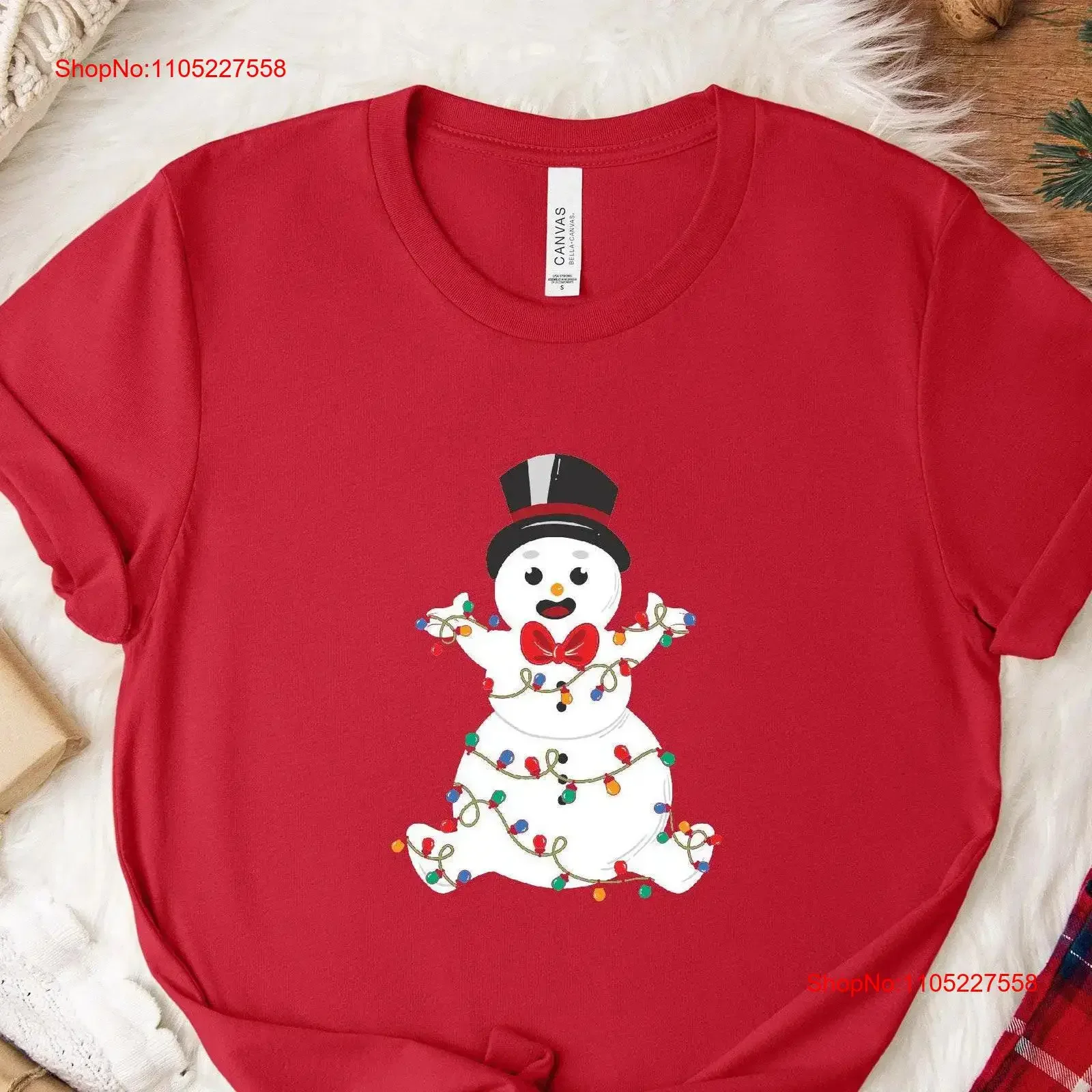 Frosty s Festive Lights T Shirt Snowman and Christmas Design Perfect for Casual Holiday Outfits Winter Festivities vintage