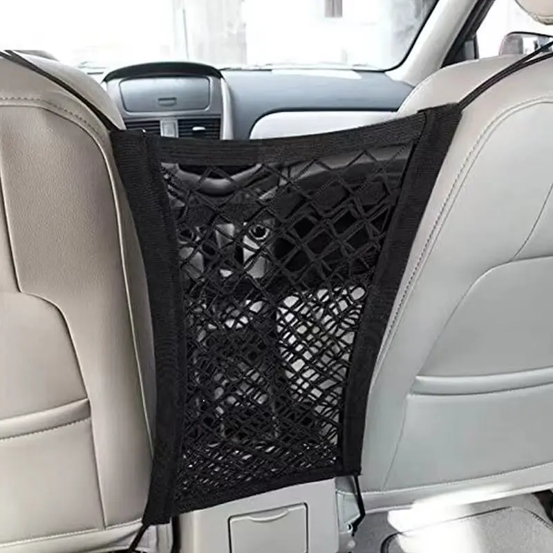 3 Layer Car Mesh Organizer Seat Rear Net Back Seat Bag Pet Cargo Cloth Universal Multifunction Storage Debris Bag