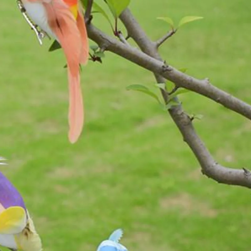 1Pcs Miniature Feather Lawn Doll Ornaments 15cm Creative Handmade Simulation Parrot Animal Bird Garden Props Decoration