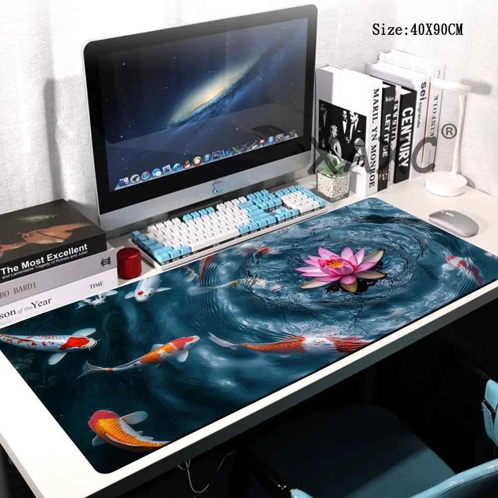 

Lotus Flower Mouse Pad Large E-sport Mouse Pads for Office Home Rubber Stitched Edge Natural Rubber Anti-Slip Office Mousepad