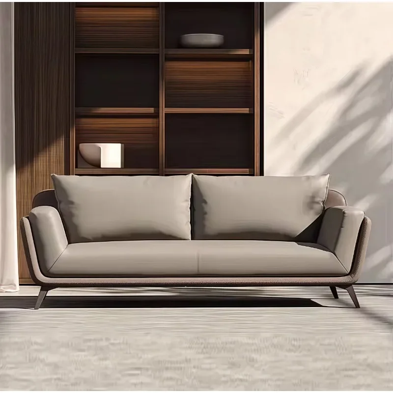 

Luxury Leather Sectional Sofa U Shaped Corner Couch Modern Living Room Design Oversized Genuine Modern Loveseat Furniture Couc
