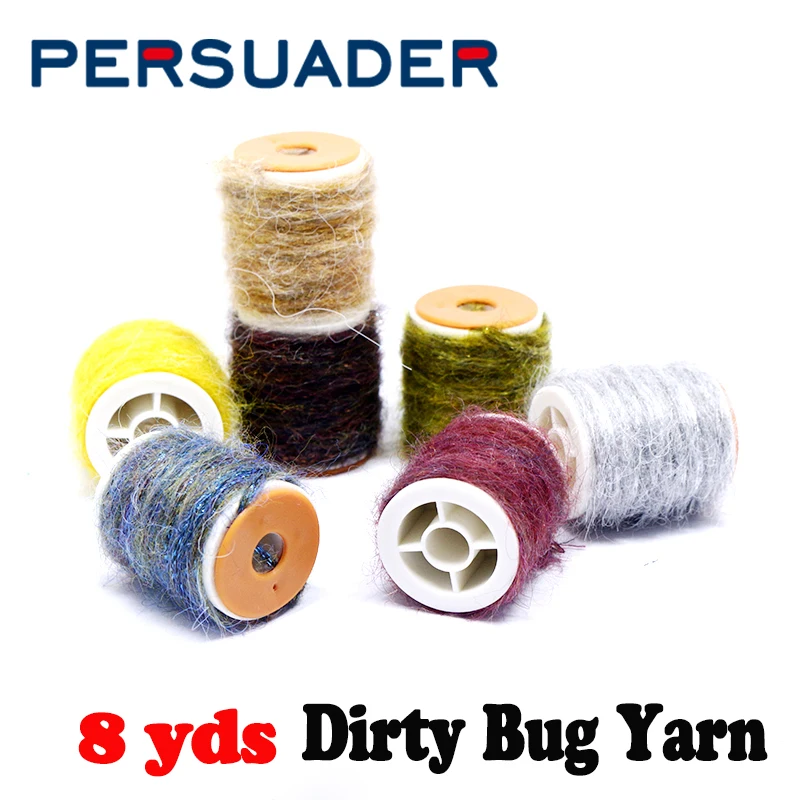 

Big volume 8meters spooled mottled dirty bug yarn fly tying dubbing line hairy caddis nymph body wrapping fly tying materials