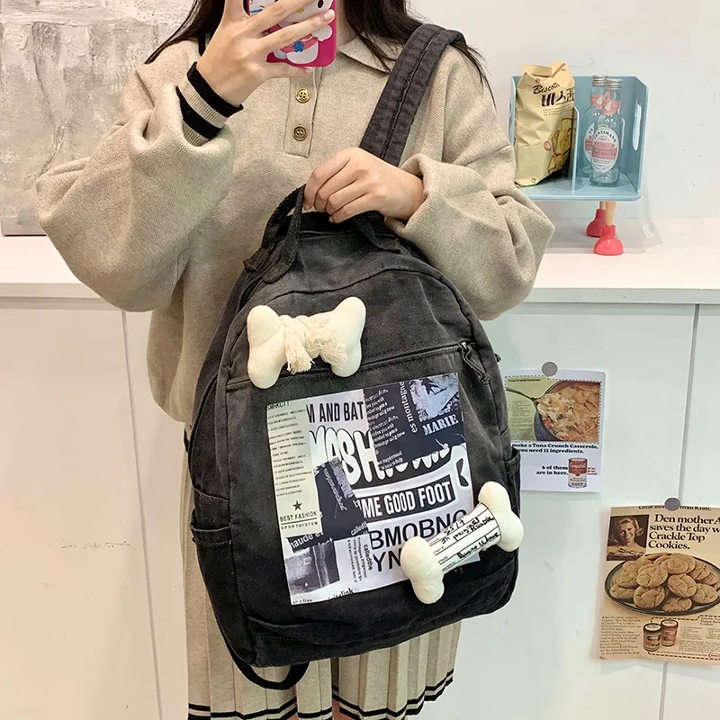 

Студенческая сумка большой вместимости Детский рюкзак для мальчика Ретро тренд Милый рюкзак Школьные сумки Классная сумка для девочек Дизайнерские сумки Рюкзак