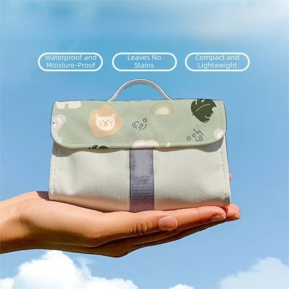 

Fashion Thickened Picnic Mat Washable Moisture-proof Camping Mat Foldable Carrying Handle Outdoor Mat Beach