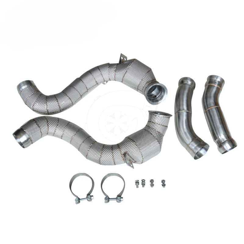 Para Mercedes Benz AMG W205 C63 caulado com proteção térmica Downpipe