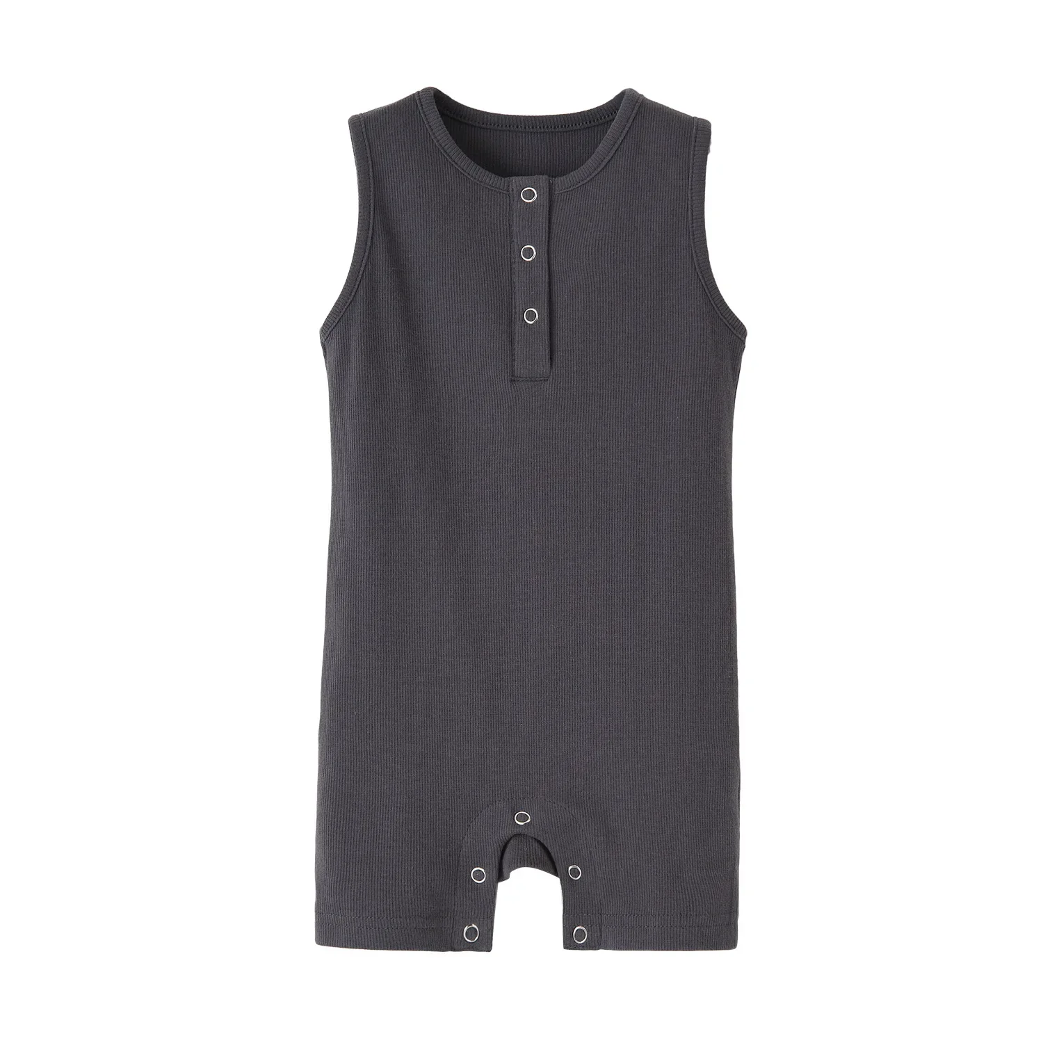 Summer Newborn Infant Baby Boys Girls Romper Jumpsuits Onepiece Overalls Solid Color Sleeveless Muslin Infant Clothes