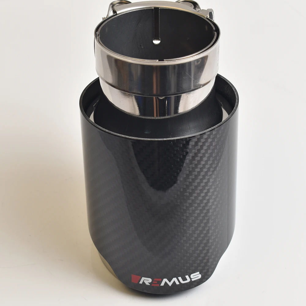 Glossy Twill Fiber Carbon Exhaust Pipe for Car Modification Muffler Tip Nozzles Tails with RMUS