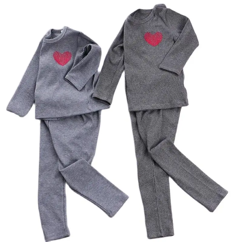 Children girls clothes boys children ribbed girl\'s fashion top and legging set with full sleeves kids soft autumn winter clothes