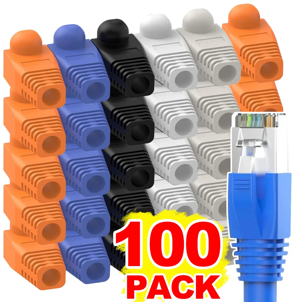 10-100PCS Strain Relief Boots RJ45 Ethernet Network Cable Strain Relief Boots Cable Connector Plug Covers for CAT5 CAT5e CAT6