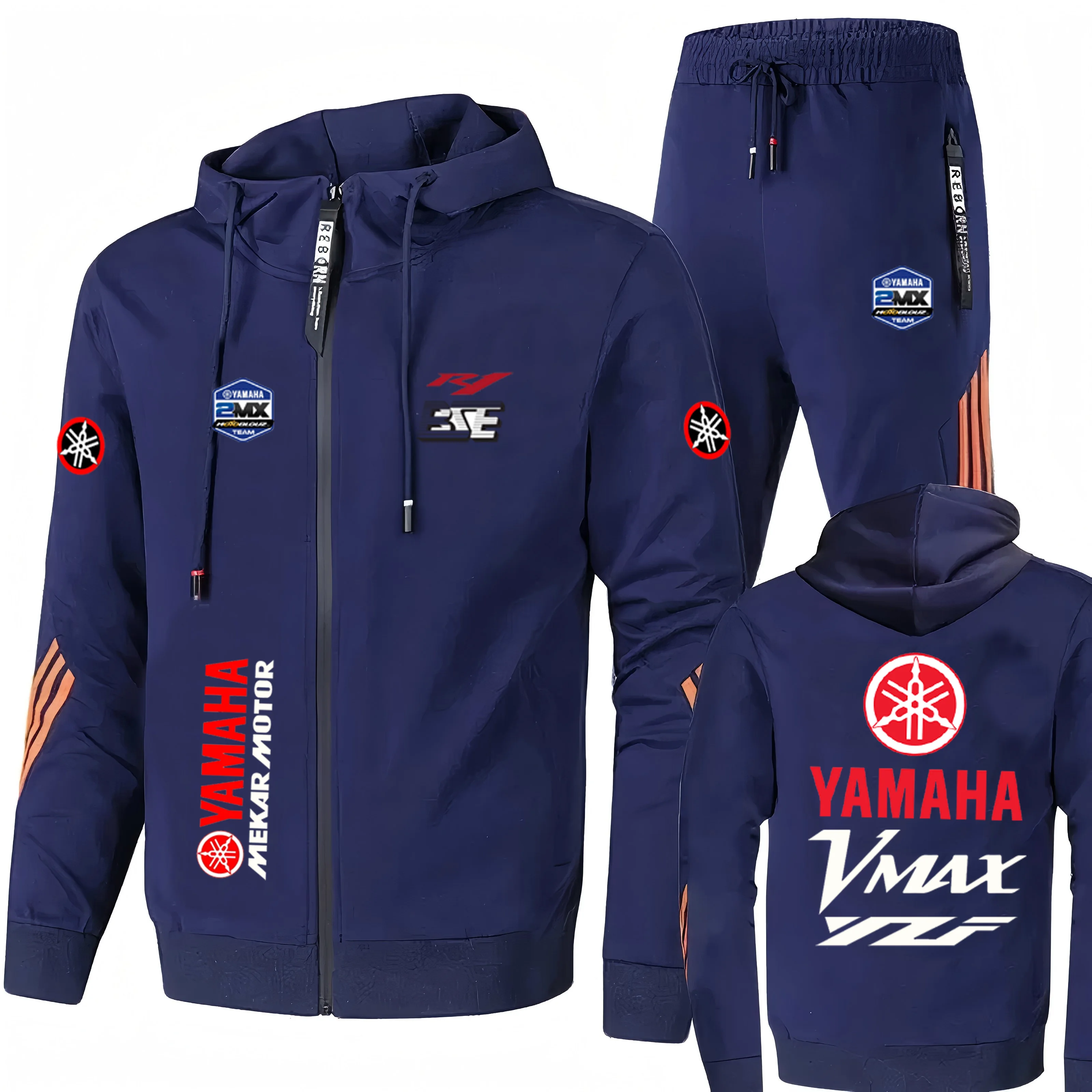 

Комплект одежды и брюк с логотипом мотоцикла YAMAHA, комплект из двух предметов для утреннего бега, спорта и отдыха, рыбалки на открытом воздухе, ветрозащитные мужчины