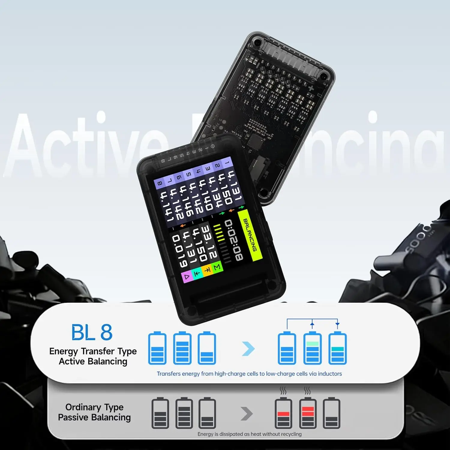 ISDT BL8 LiPo Battery Checker 2S-8S Smart Active Balancer XH2.54 Cell Voltage With Color Screen App Remote Control