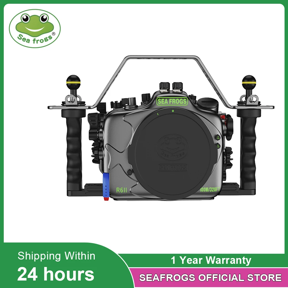 Seafrogs SF14002 100M Waterproof Aluminum Alloy Camera Case Body ForCanon EOS-R6Ⅱ Underwater Photography Equipment Metal Housing