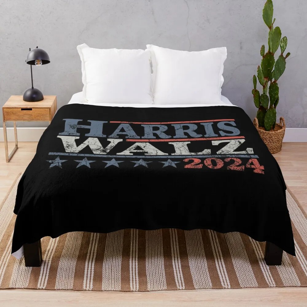 Harris Walz 2024 Election Kamala Harris Tim Waltz 2024 Throw Blanket Sofa Cute Blankets