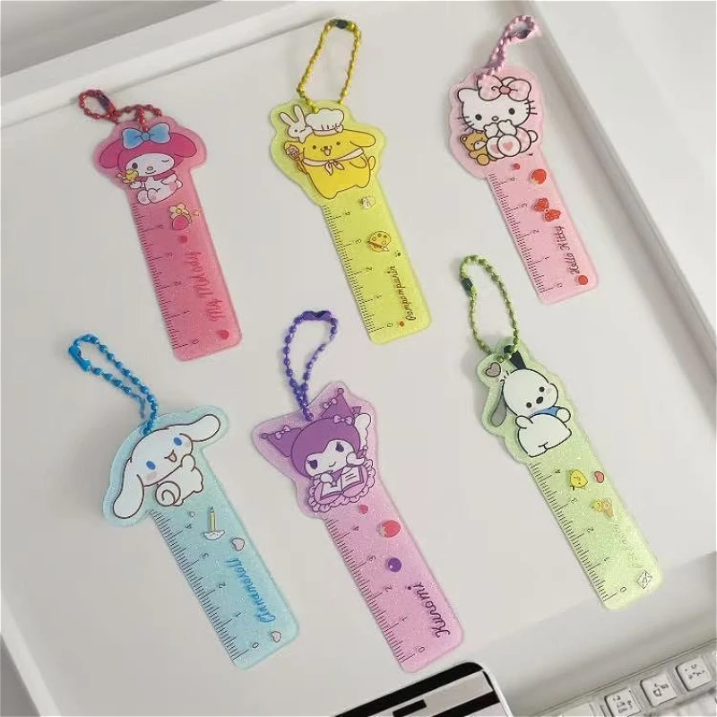 

Sanrio креативный мини-брелок-линейка Hello Kitty Cinnamoroll школьная сумка и чехол для ручек украшения учебные принадлежности для студентов