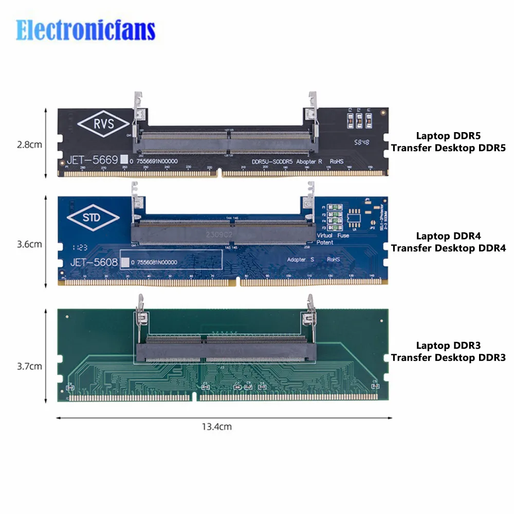 DDR3 DDR4 DDR5 Laptop to Desktop Memory Adapter Card SO-DIMM To PC DIMM Card DDR3 DDR4 DDR5 Memory RAM Connector Adapter